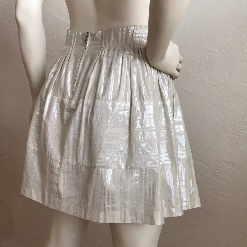 First State lined cotton metallic pleated skirt